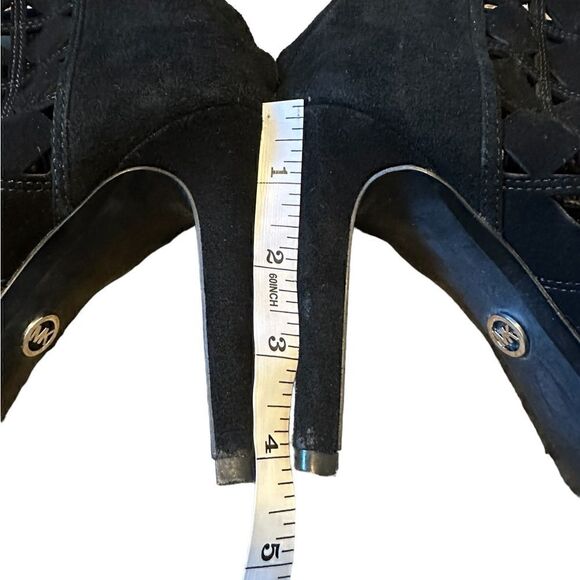 Michael Kors Ivy Laser-Cut Open-Toe Black Bootie Size 7.5 - Picture 10 of 12